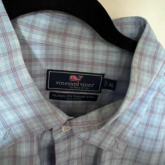 Vineyard Vines Men's Light Blue Plaid Shirt - Picture 2 of 5
